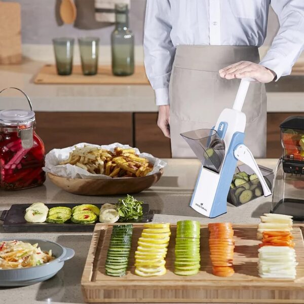 high quality 5 in 1 mandoline vegetable slicer food chopper, vegetable cutter, quick fruit dicer high quality (random color) - Image 3