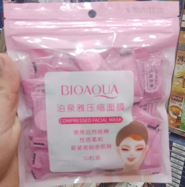 pack of 50 bioaqua compressed facial tablet face sheet | 50 pcs facial tablets | best quality facial tablets - Image 3