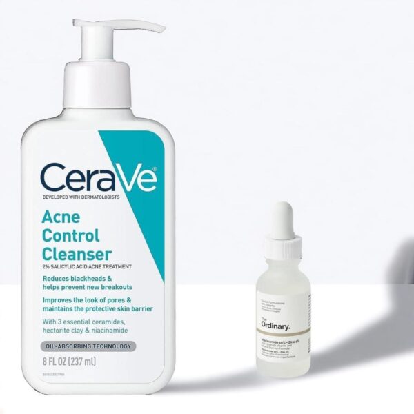 pack of 2 cerave acne control cleanser 237ml  + niacinamide serum 30ml deal | perfect deal cerave acne control cleanser & niacinamide serum - Image 2