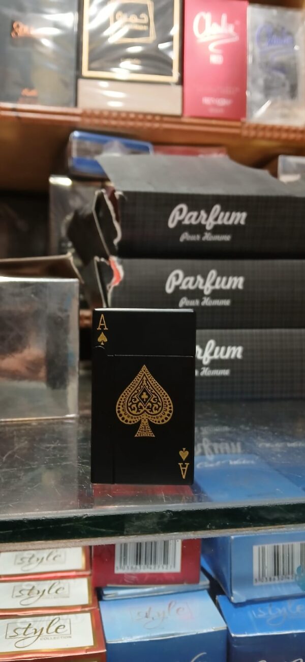 jet torch playing card lighter, green flame ace card lighter windproof refillable lighter playing cards cool design (metal body) - Image 3