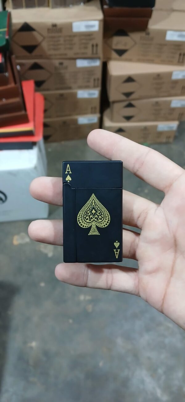 jet torch playing card lighter, green flame ace card lighter windproof refillable lighter playing cards cool design (metal body) - Image 2