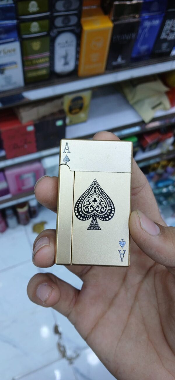 jet torch playing card lighter, green flame ace card lighter windproof refillable lighter playing cards cool design (metal body) - Image 4