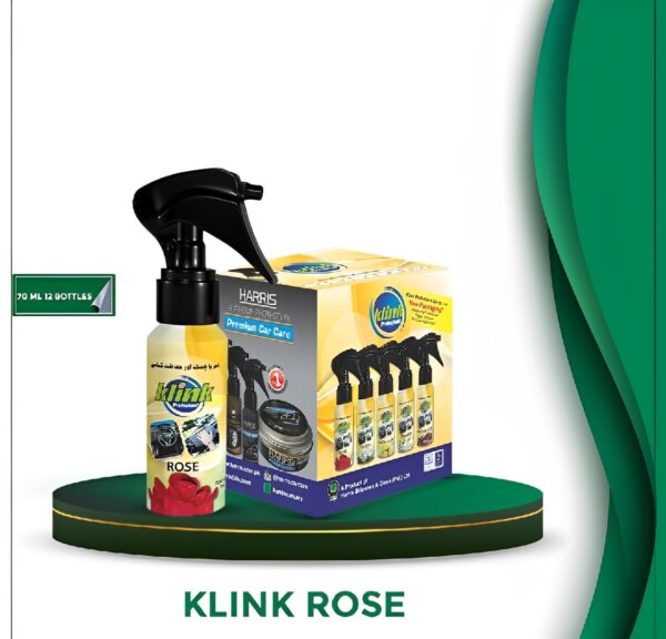 pack of 12 klink protectant rose dashboard polish | best quality dashboard shining spray 70ml - Image 2