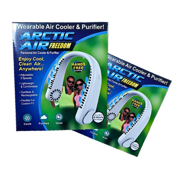 pack of 01 - wearable air cooler & purifier - arctic air freedom - 3-speed neck cooler, small fan for outdoor & indoor use, usb-rechargeable fan ( random color ) - Image 2
