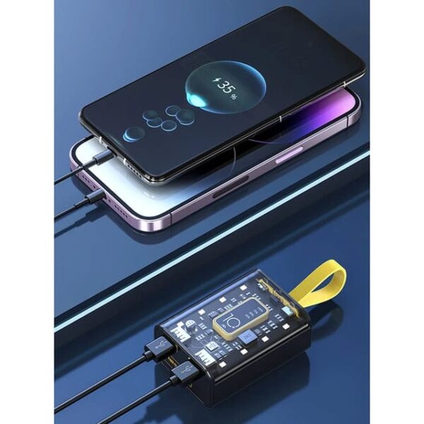 mini portable transparent power bank 10,000 mah (random color) - Image 2