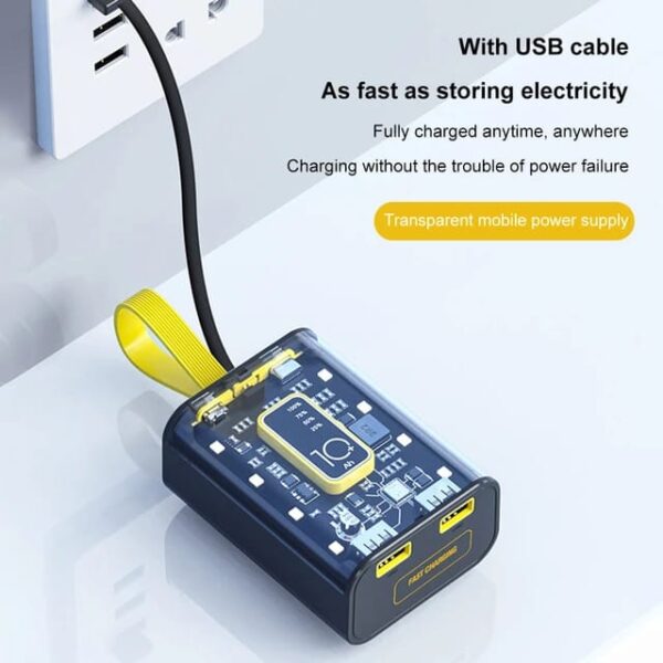 mini portable transparent power bank 10,000 mah (random color) - Image 3