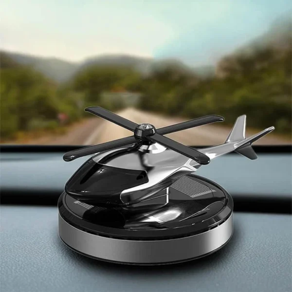 solar helicopter car air freshener metal | car dashboard helicopter decoration  (random color)