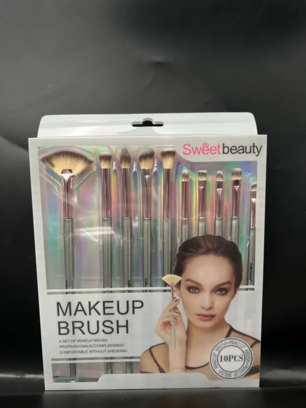 sweet beauty 10 pcs makeup brush set | complete brush kit for professional and beginner (random color) - Image 4