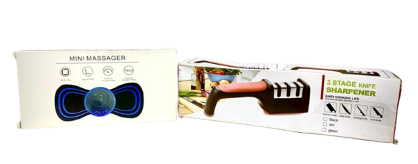 deal pack of 2 - ems butterfly portable neck massager and knife sharpener