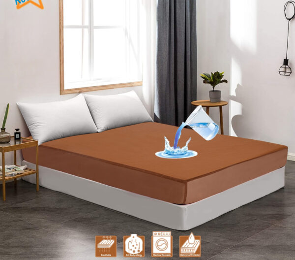 100% waterproof mattress protector cover is made of polish fabric,  (random color) - Image 5