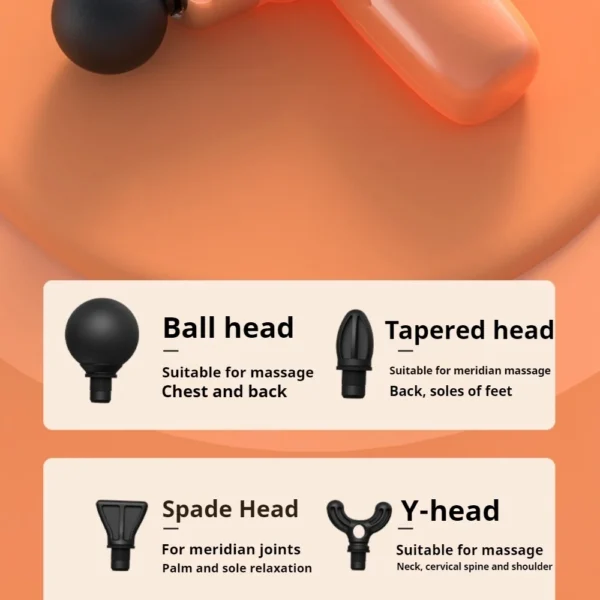 4 in 1 compact gun massager | 5 speed levels | portable rechargeable handheld muscle pain reliever device (random color) - Image 12