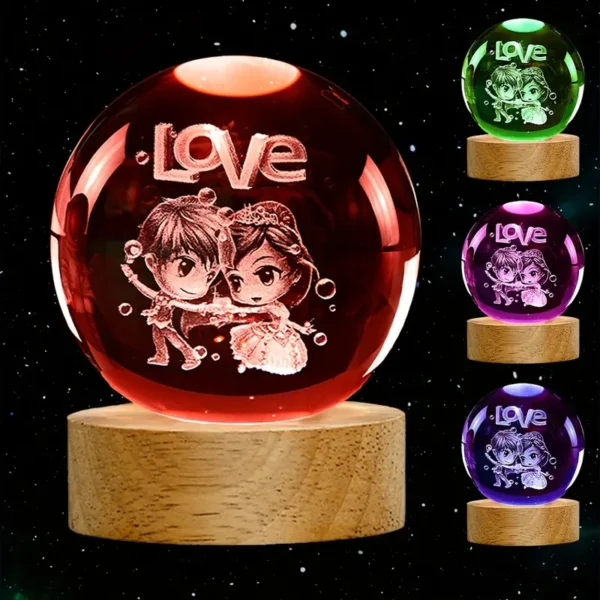rgb glowing crystal ball night light | warm & romantic atmosphere for your home and room
