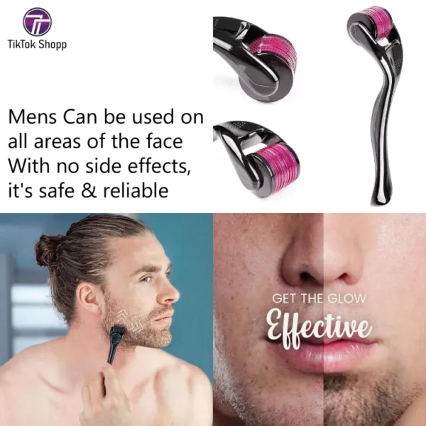 derma roller (0.5 size only) titanium micro needles for beard growth and hair loss 0.5mm smoothen skin & reduce fine lines face roller best - Image 12