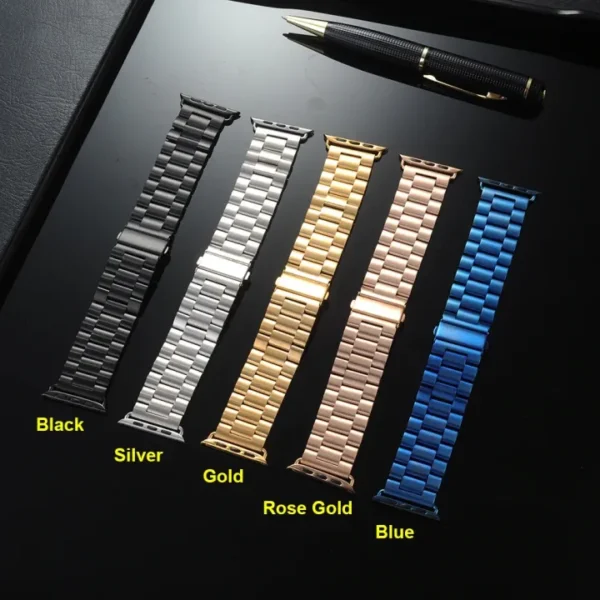 iwatch stainless steel rolex style bracelet - rolex chain strap in metal for smart watches (random color)