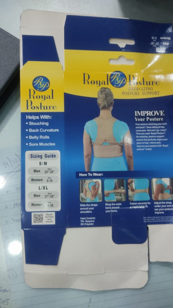skin color royal posturm spine support belt adjustable adult corset posture correction belt body  health care  magnetic inside - Image 5