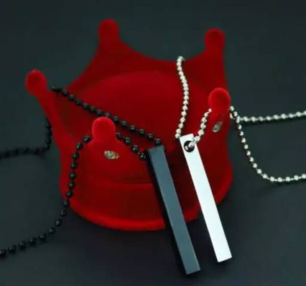 boys bar necklace pack of 2  materials stainless steel - Image 4