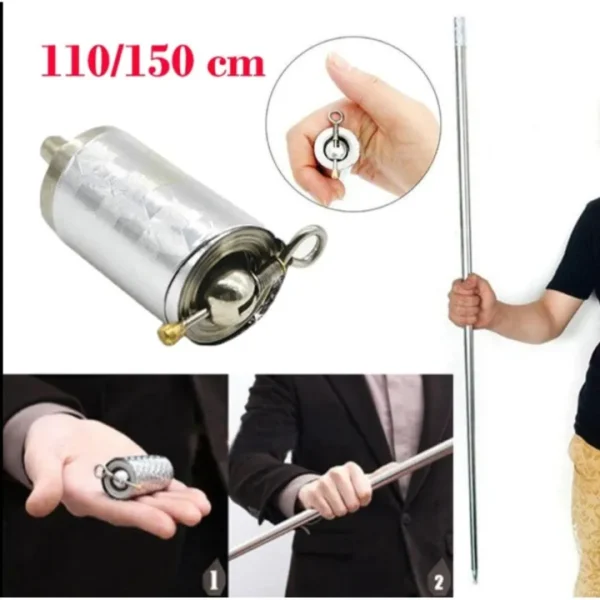magic extendable metal stick for self defence and fun magic pocket stick (silver) - Image 4