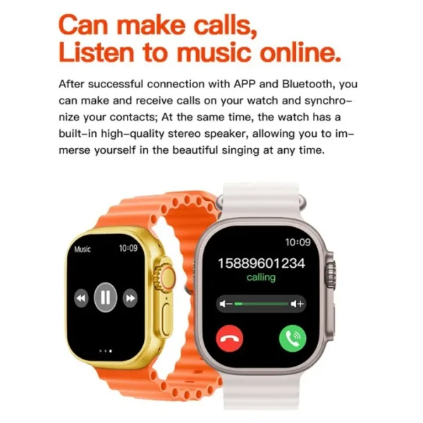 hk 9 ultra max smart bluetooth calling wireless watch for men & women (random color) - Image 3