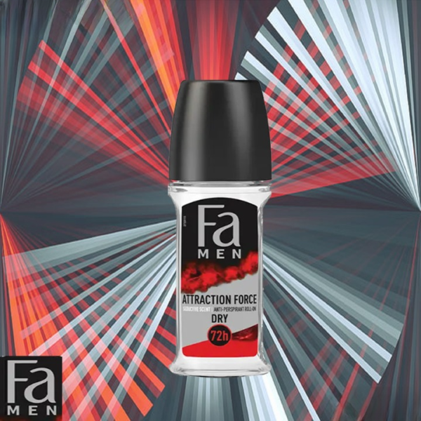 fa men attraction force sensitive scent anti-perspirant roll on 50ml - Image 3