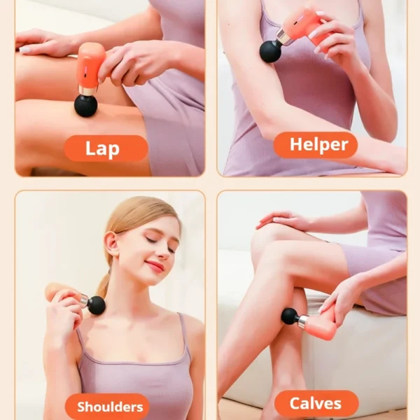 4 in 1 compact gun massager | 5 speed levels | portable rechargeable handheld muscle pain reliever device (random color) - Image 11