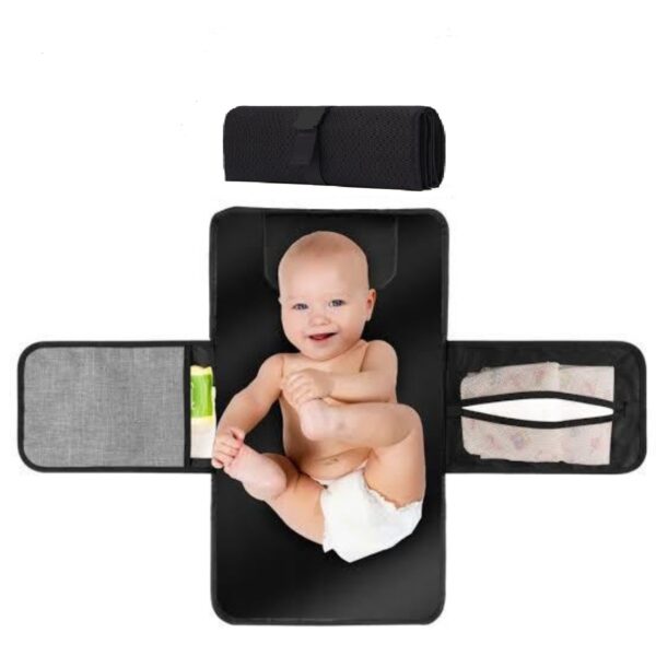 baby diaper changing mat 2 pockets for wipes and pampers waterproof foldable washable sheet portable diaper changing pad - each