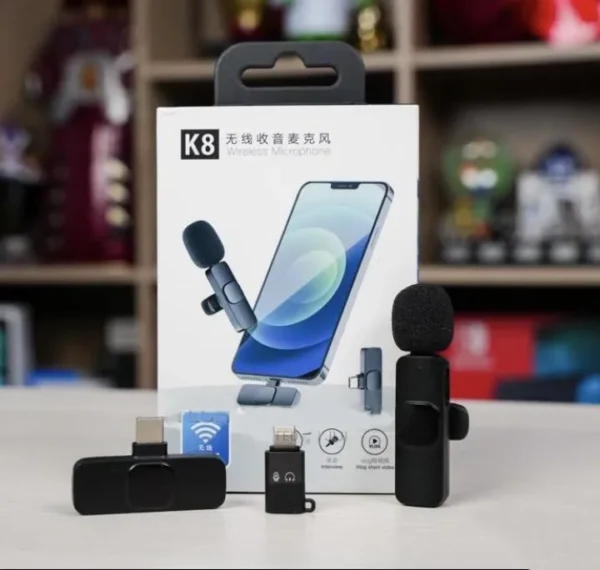 k8 type-c wireless lavalier microphone portable audio video recording mic for type c android live game mobile phone mic for vlog interview podcast live streaming
