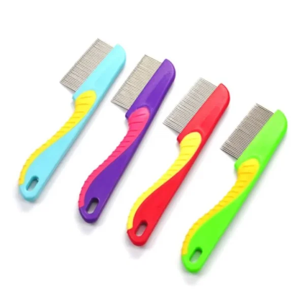 (pack of 3) 100% stainless steel needles manual anti lice comb metal needles for men women comb - random color