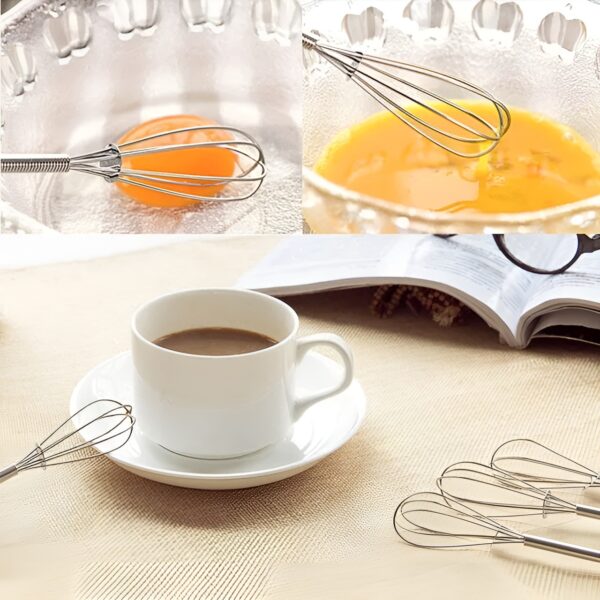 mini ceramic flower print handle egg coffee milk cream beater hand mixer whisk - 1 pc (random whisk) - Image 6