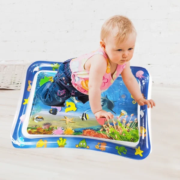 water play mat for infants, toddlers | inflatable tummy time mat - 60x50x8 cm (random color) - Image 6