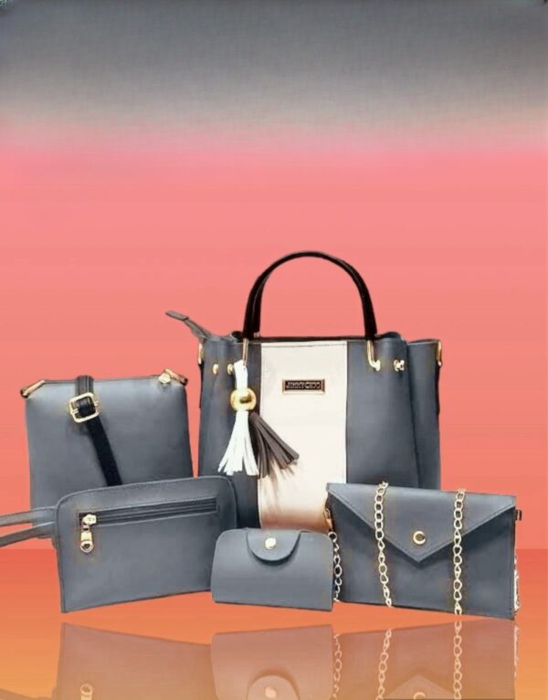 cynthetic leather 5pcs set ladies bag without long chain