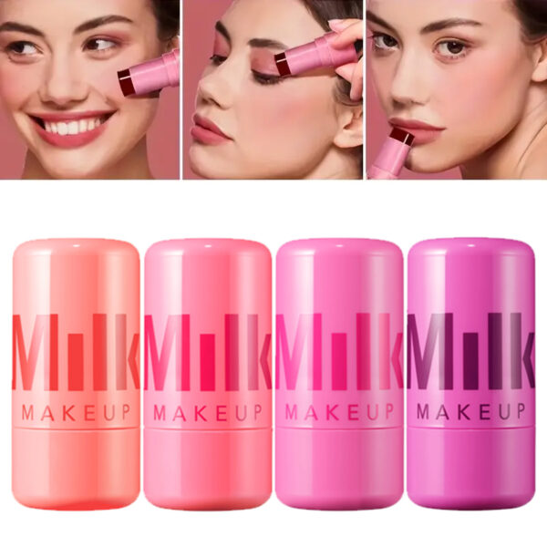pack 4 milk makeup blush high pigment jelly tint, refreshing & hydrating long-lasting colour jelly tint (random color) - Image 6