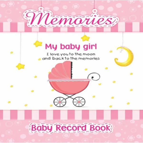 baby girl record books - memory book for girl - my first picture book (pink)