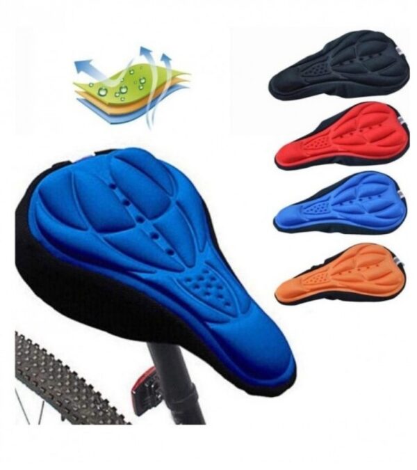 bicycle saddle seat cover  soft gel foam pad padded breathable non-slip (random color)