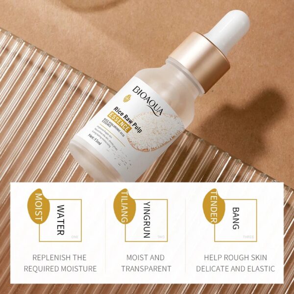bioaoua hyaluronic acid rice raw pulp essence face serum 15ml