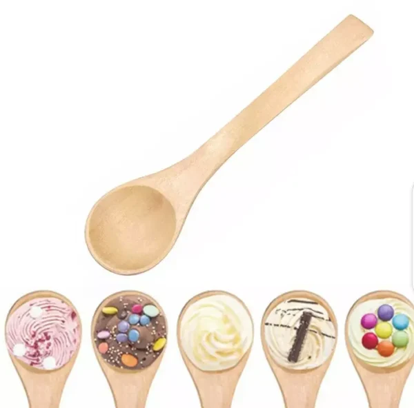 4pcs wooden bamboo utensil set spoon ladle slotted turner food tongs cooking - Image 7