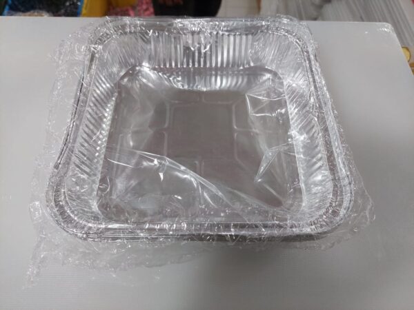 square aluminum foil food container | disposable aluminium food plate bowl - 10pcs - Image 6