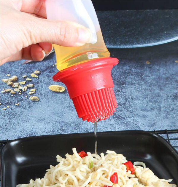 extruded silicone oil brush bottle bbq brush kitchen tool for cooking (random color) - Image 4