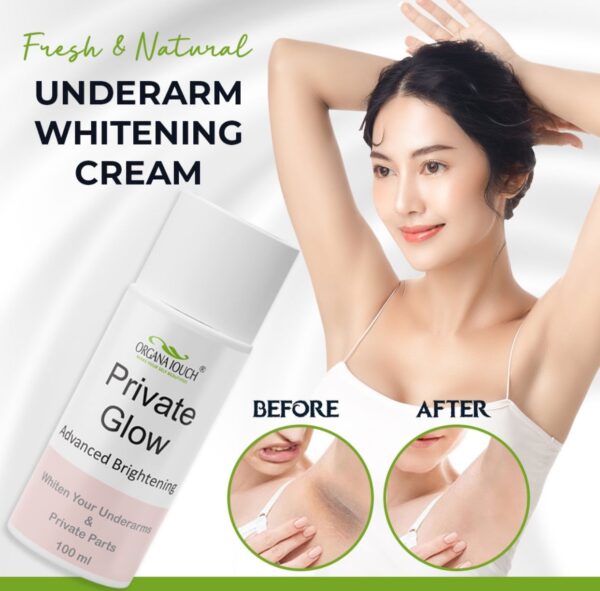 organa touch fresh & natural underarm whitening cream private glow advanced brightening (100ml) - Image 2