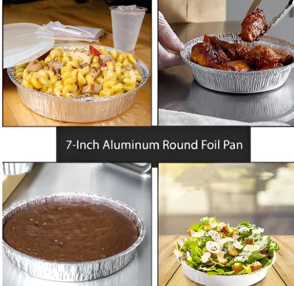 round foil aluminium food plate | food packing container - 10pcs - Image 3