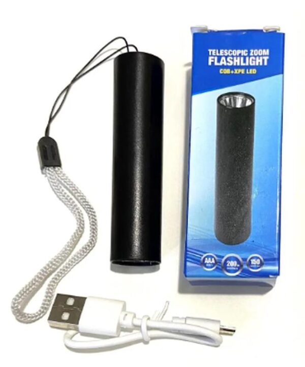 led 517 telecopic zoom flashlight cob+xpe handheld rechargeable flashlight usb charging - Image 7