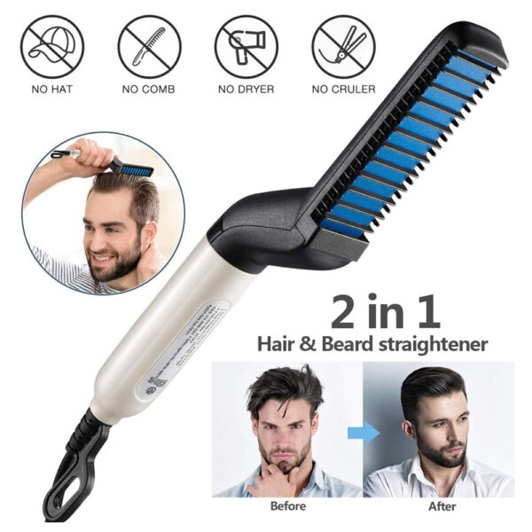 beard straightening comb electric hair comb hair styler for men hair hot comb - Image 4