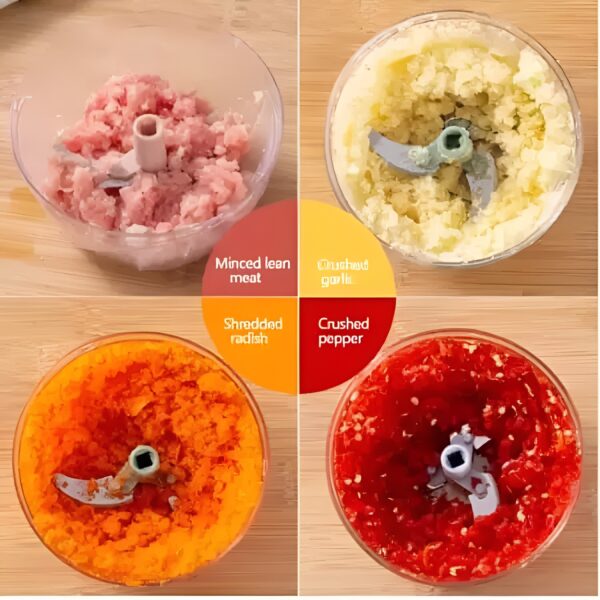 5 blades manual vegetable chopper cutter hand pull food chopper (random color) - Image 13