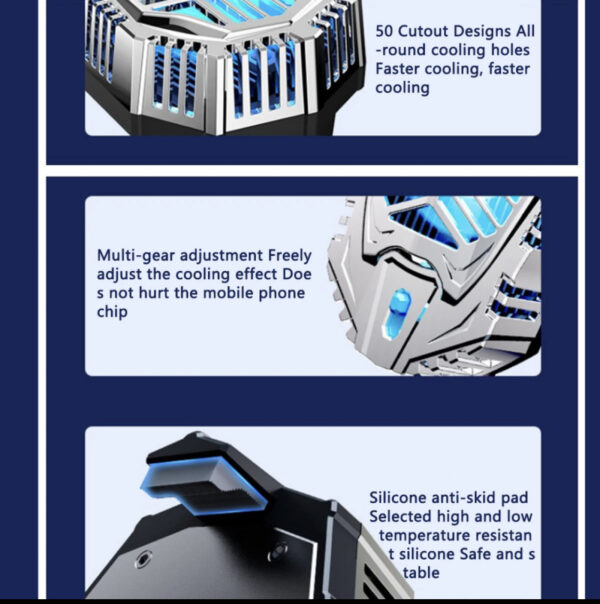 ds 01 original mobile cooler magnetic phone cooler fan | adjustable cooling fan holder heat sink cooling artifact for all - Image 2