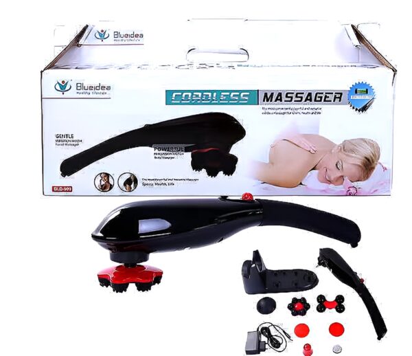 blue idea rechargeable cordless massager with different heads | deep massager for muscles neck cordless electric body massager - Image 11