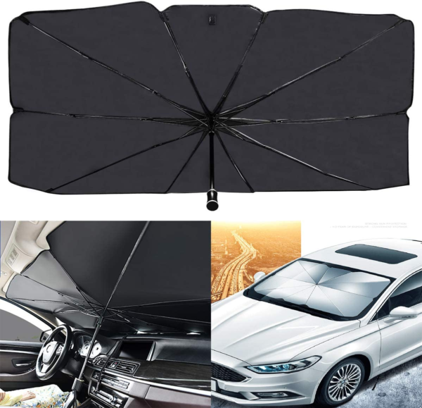 foldable car windshield umbrellas, car windshield sun shade umbrella for front windows, suitable for windshields of various car models (large)