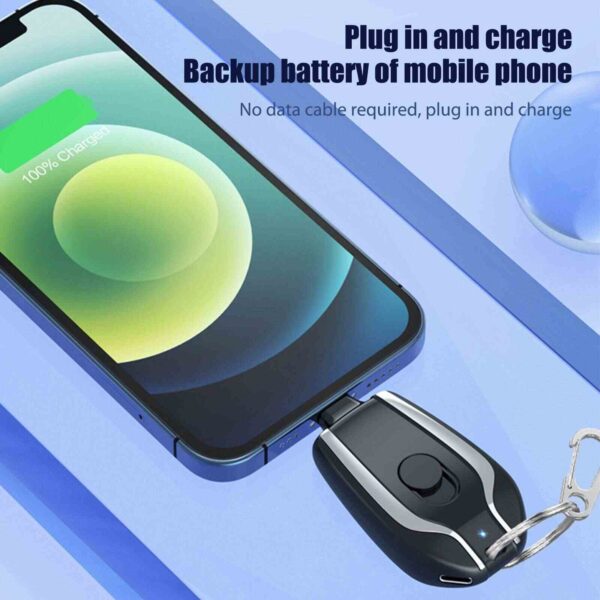 keychain portable charger, mini power emergency pod key ring cell phone charger, ultra-compact external fast charging power bank |(random color ) - Image 7