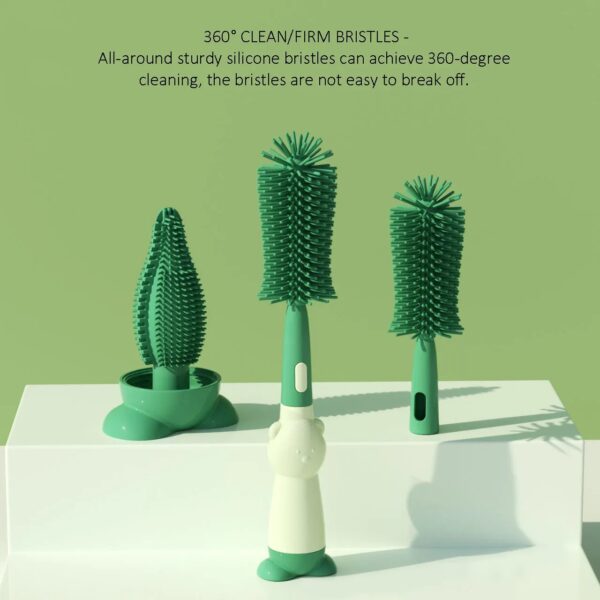 3-in-1 silicone baby bottle cleaning brush set – pacifier, straw, and bottle scrubber - Image 7