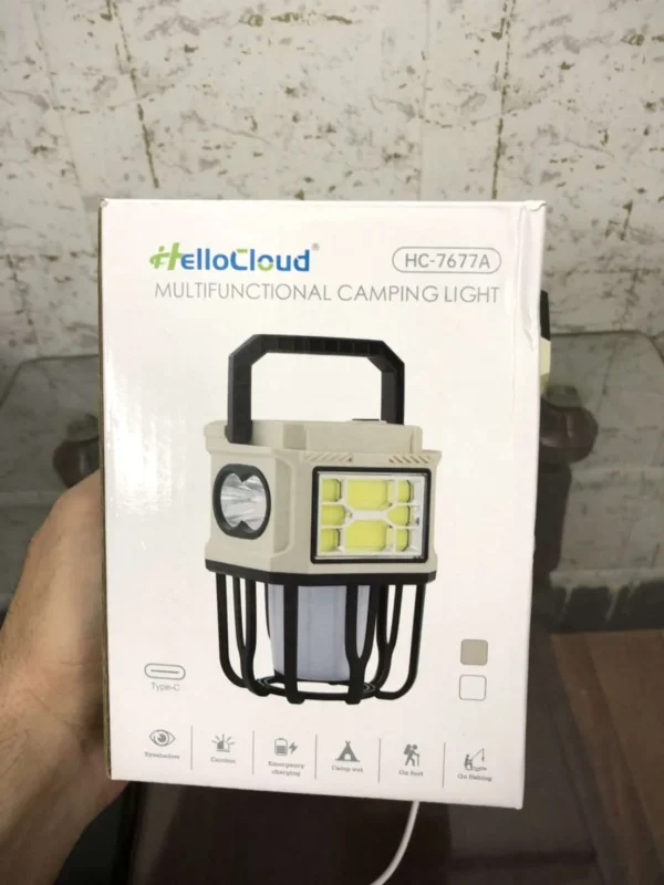 hellocloud multifunctional camping light dual bright & warm modes solar & usb rechargeable lantern with power bank(hc-7677a) - Image 12