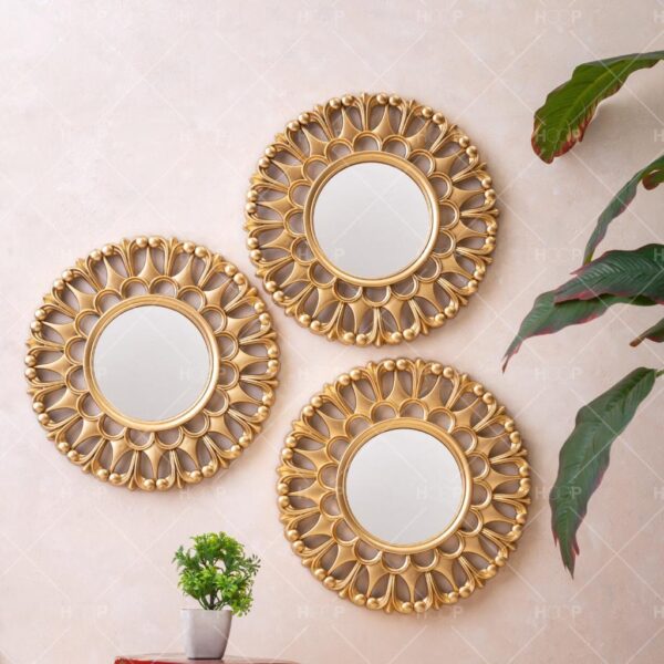 round golden mirrors / wall mirror, suitable for every wall color home decoration - Image 4