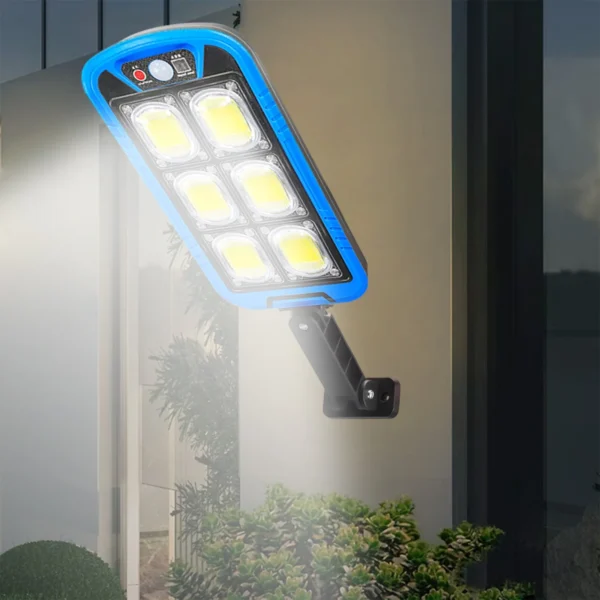 solar street cob light with sensor zb-150b | motion sensor security streetlights for parking lot - remote control (random color) - Image 14